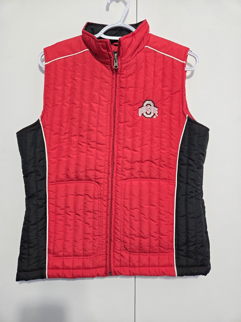Ohio State Buckeyes Vest Womens Medium Red Quilted Full Zip G-III Sports NCAA